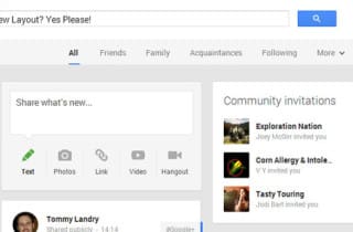 Google Plus: New Layout, May 2013