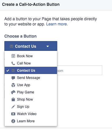 Make Your Own Small Business Facebook Page Create a Call to Action 2