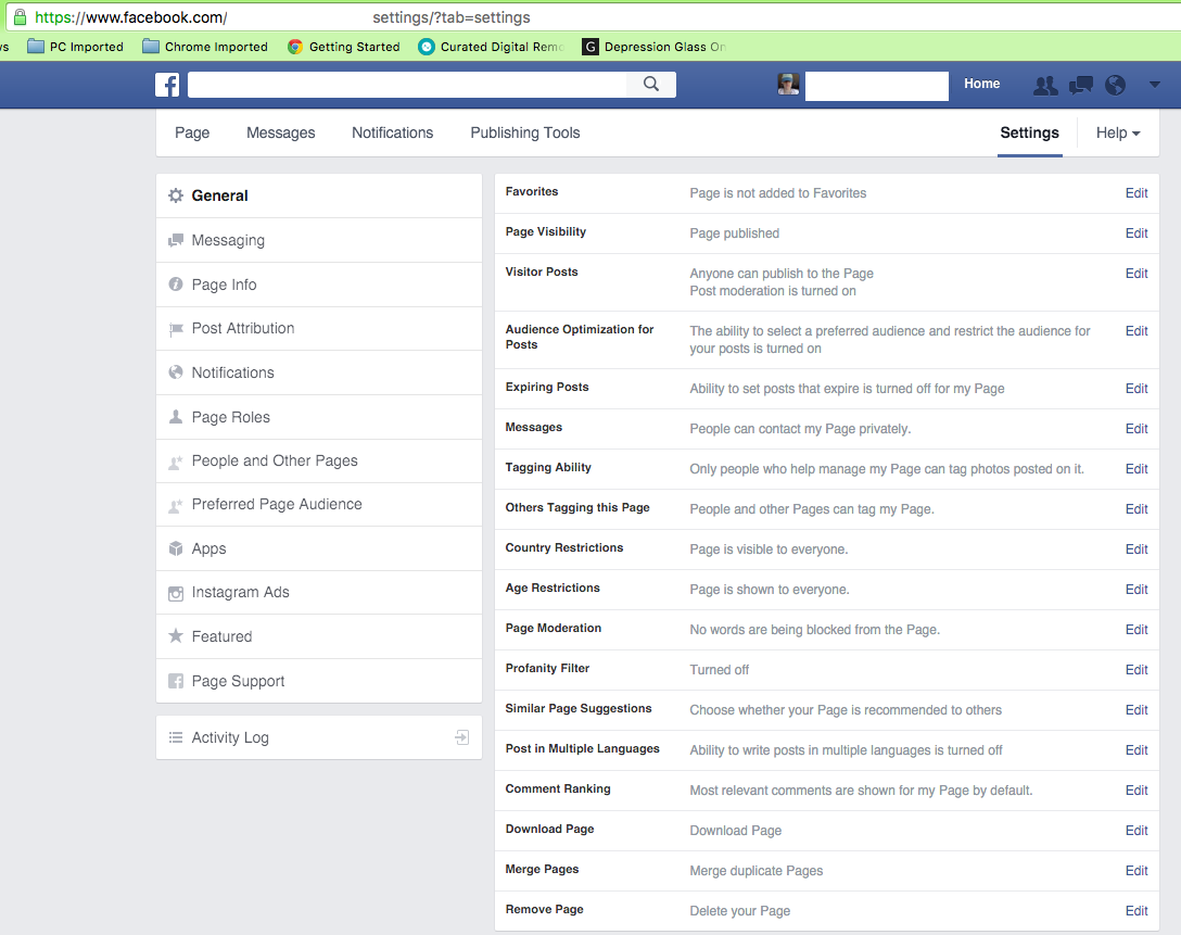 Make Your Own Small Business FB Page So Many Settings